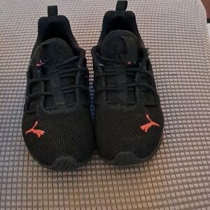 Puma Black and Red Sneakers Sporty Mesh Design